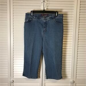 Gloria Vanderbilt Amanda Blue Dark Wash Denim High-Rise Capri Jeans 14P